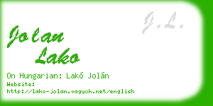 jolan lako business card