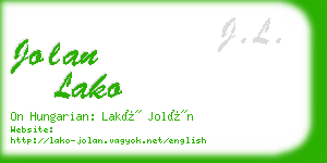 jolan lako business card